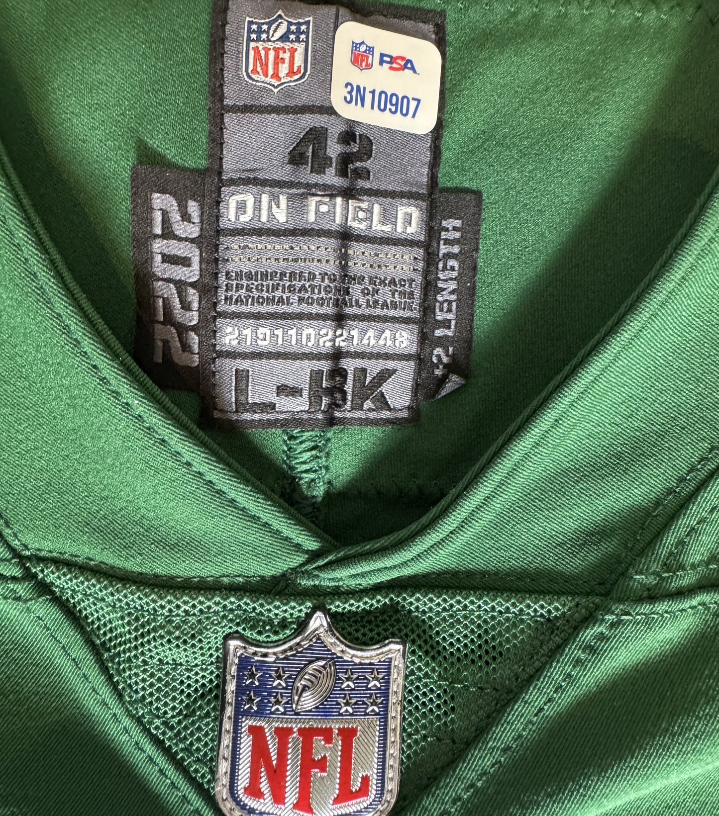 C.J. Uzomah GAME WORN/USED 💪 New York Jets Nike NFL Jersey 👕 with PSA Authenticity🛡️ Crucial Catch Game