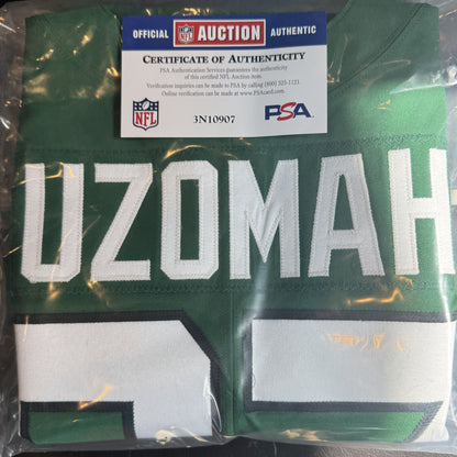 C.J. Uzomah GAME WORN/USED 💪 New York Jets Nike NFL Jersey 👕 with PSA Authenticity🛡️ Crucial Catch Game