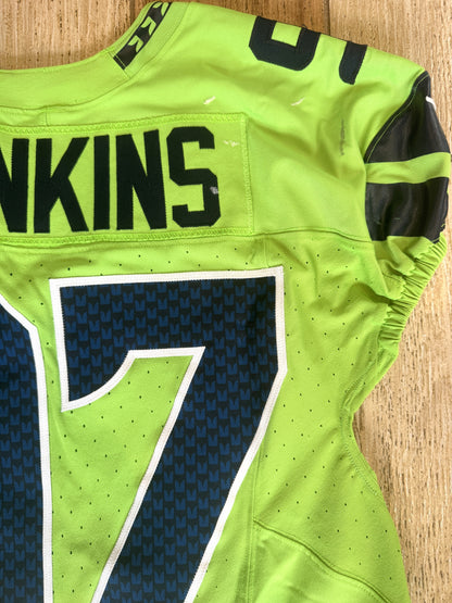 Johnathan Hankins GAME-WORN💪12/15/24 Seattle Seahawks NFL Color Rush Jersey👕vs. Green Bay Packers Inc.COA