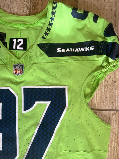 Johnathan Hankins GAME-WORN💪12/15/24 Seattle Seahawks NFL Color Rush Jersey👕vs. Green Bay Packers Inc.COA