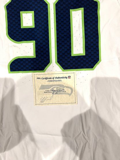 Jarran Reed GAME WORN 💪 12/08/2024 Seattle Seahawks NFL Jersey 👕 vs. Arizona Cardinals 🐦 Inc. COA