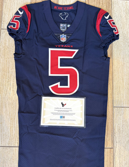 Jalen Pitre TEAM ISSUED 💪 Color Rush 🎨 Houston Texans 🐂 Nike NFL Jersey👕Also Includes COA 🛡️