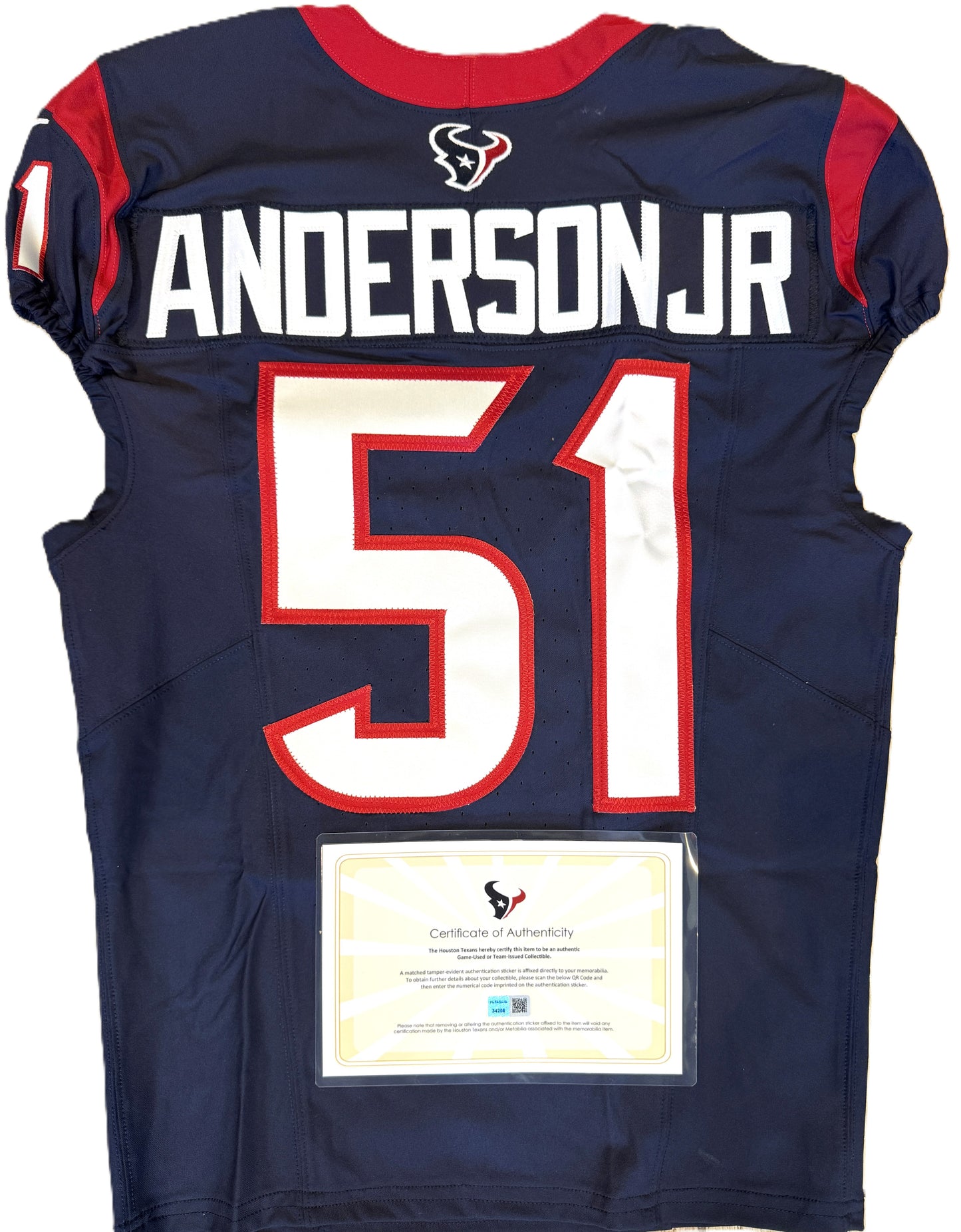 Will Anderson Jr TEAM ISSUED 💪 Houston Texans Nike NFL Jersey 👕 Includes COA 🛡️💯