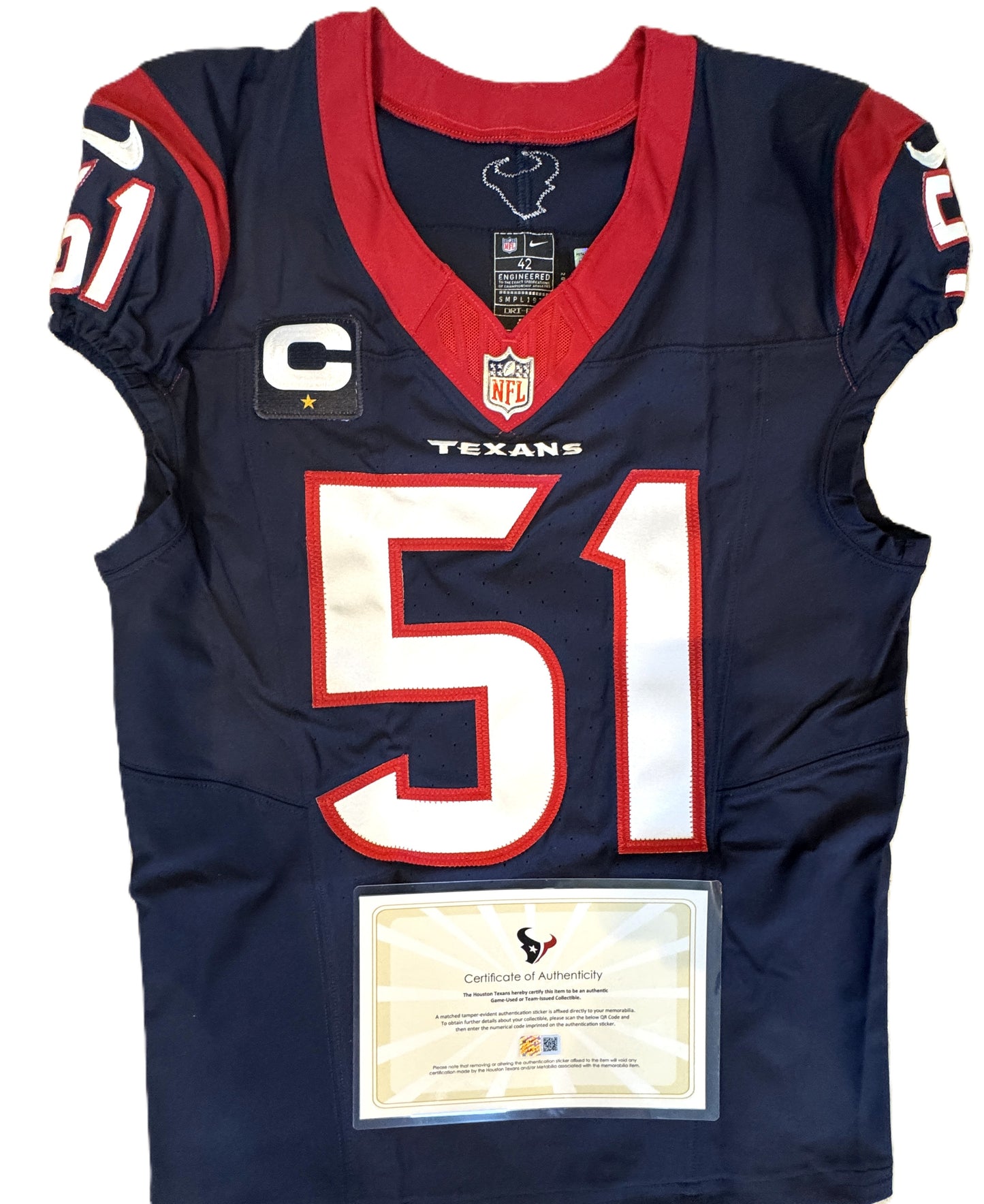 Will Anderson Jr TEAM ISSUED 💪 Houston Texans Nike NFL Jersey 👕 Includes COA 🛡️💯