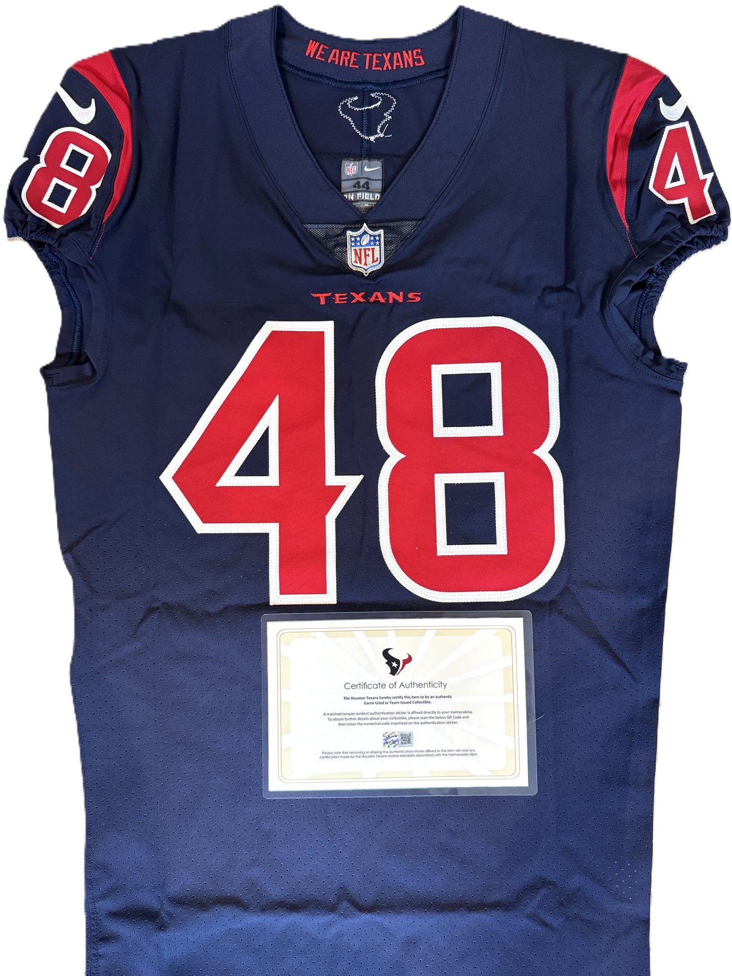 Christian Harris TEAM-ISSUED 💪 Color Rush 🎨 Houston Texans NFL Jersey 👕 Also Inc. COA🛡️