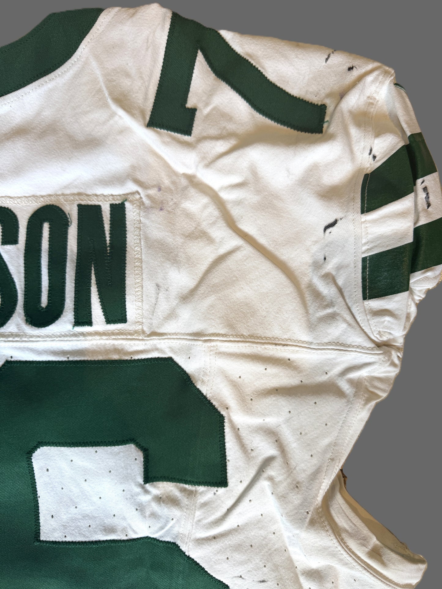 John Simpson GAME USED 💪 10/06/2024 PHOTO MATCHED 📸 New York Jets Nike NFL Jersey 👕vs. Minnesota Vikings in London 🌍 Also includes PSA Authenticity🛡️