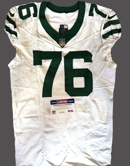 John Simpson GAME USED 💪 10/06/2024 PHOTO MATCHED 📸 New York Jets Nike NFL Jersey 👕vs. Minnesota Vikings in London 🌍 Also includes PSA Authenticity🛡️