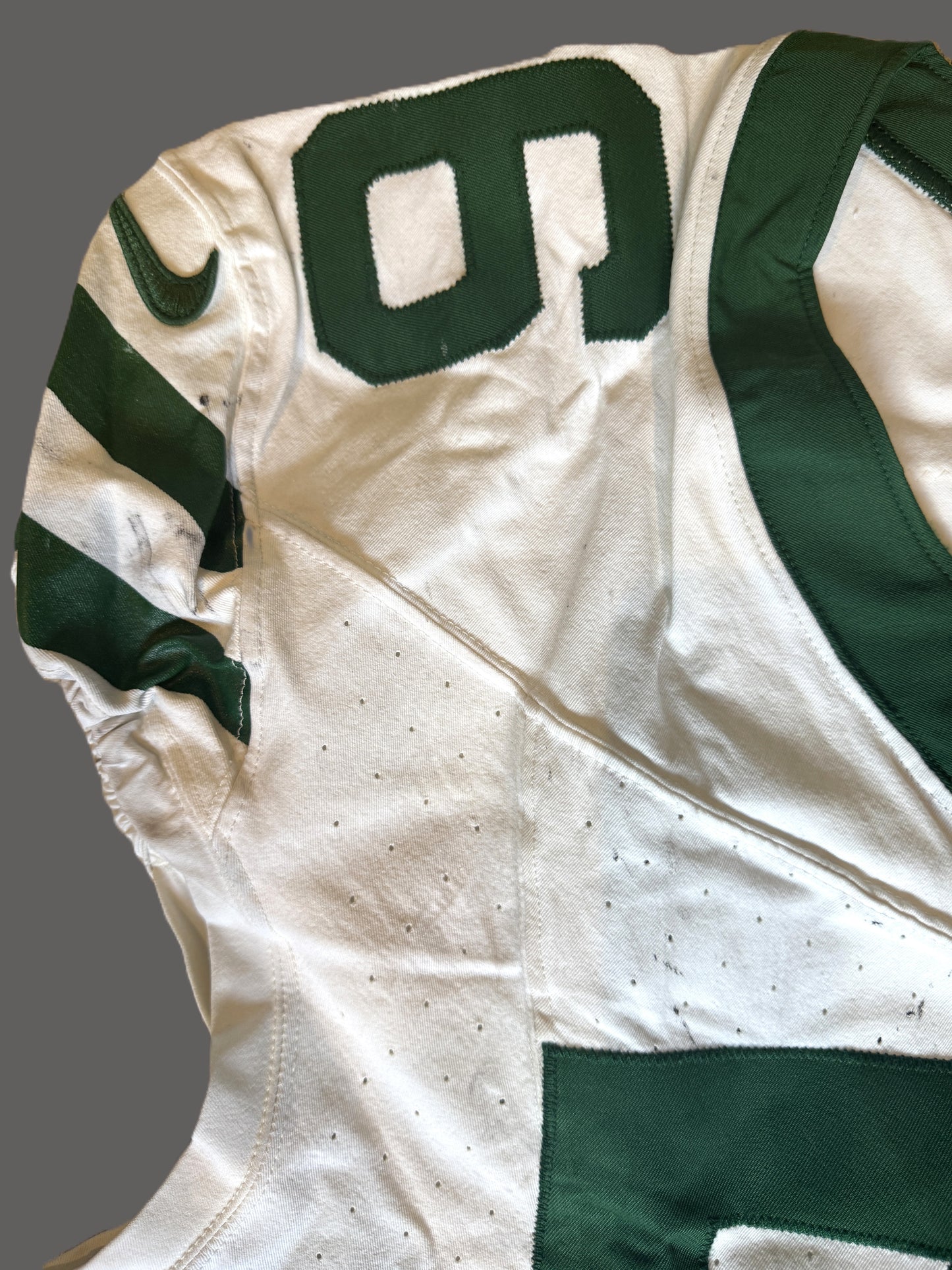 John Simpson GAME USED 💪 10/06/2024 PHOTO MATCHED 📸 New York Jets Nike NFL Jersey 👕vs. Minnesota Vikings in London 🌍 Also includes PSA Authenticity🛡️