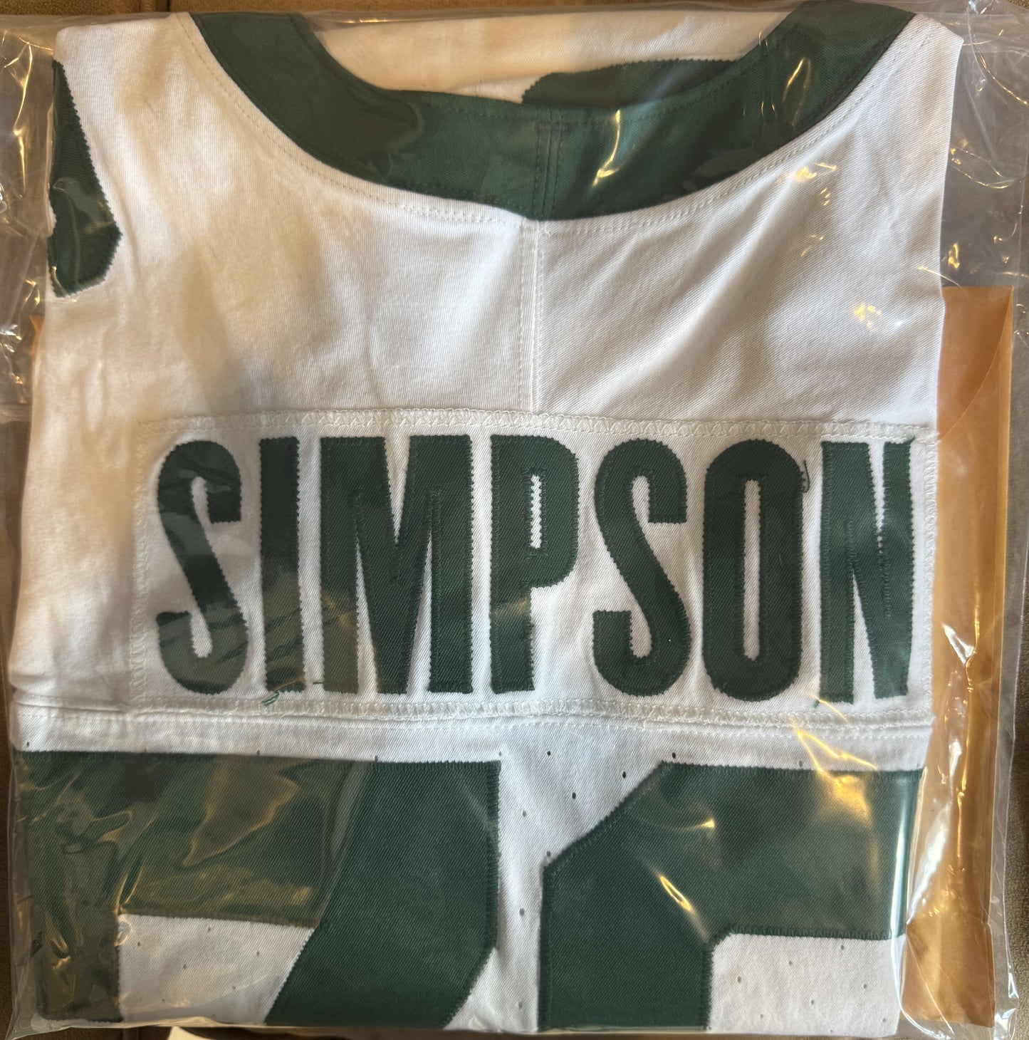 John Simpson GAME USED 💪 10/06/2024 PHOTO MATCHED 📸 New York Jets Nike NFL Jersey 👕vs. Minnesota Vikings in London 🌍 Also includes PSA Authenticity🛡️