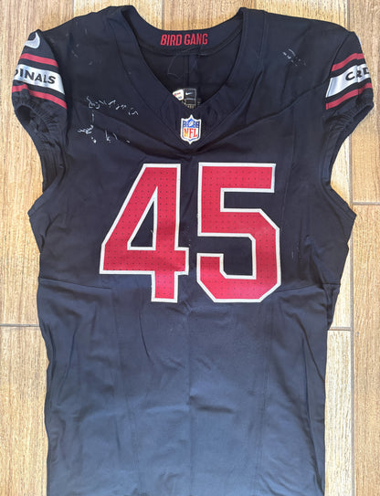 Dennis Gardeck GAME WORN💪10/08/2023 PHOTO MATCHED Arizona Cardinals NFL Jersey vs.Bengals🐅