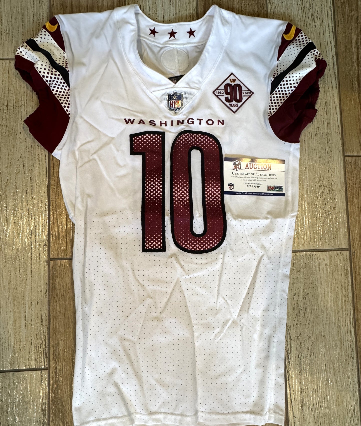 Curtis Samuel GAME WORN💪10/13/22 PHOTO MATCHED📸Commanders NFL Jersey vs.Chicago Bears (Crucial Catch Game)