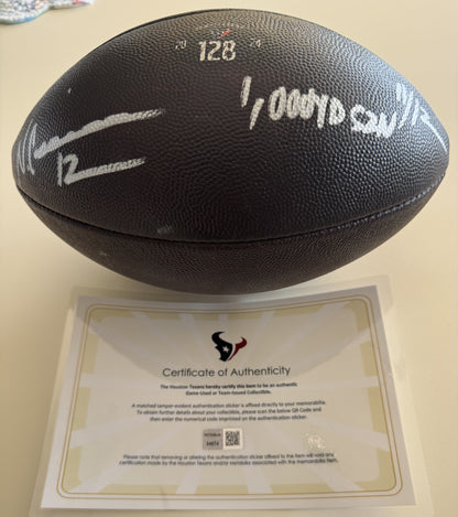 Nico Collins Signed GAME-USED Ball 💪 24/25 season Houston Texans NFL Inscribed "1,000yd SZN 11/12" Limited Edition of 12 💥