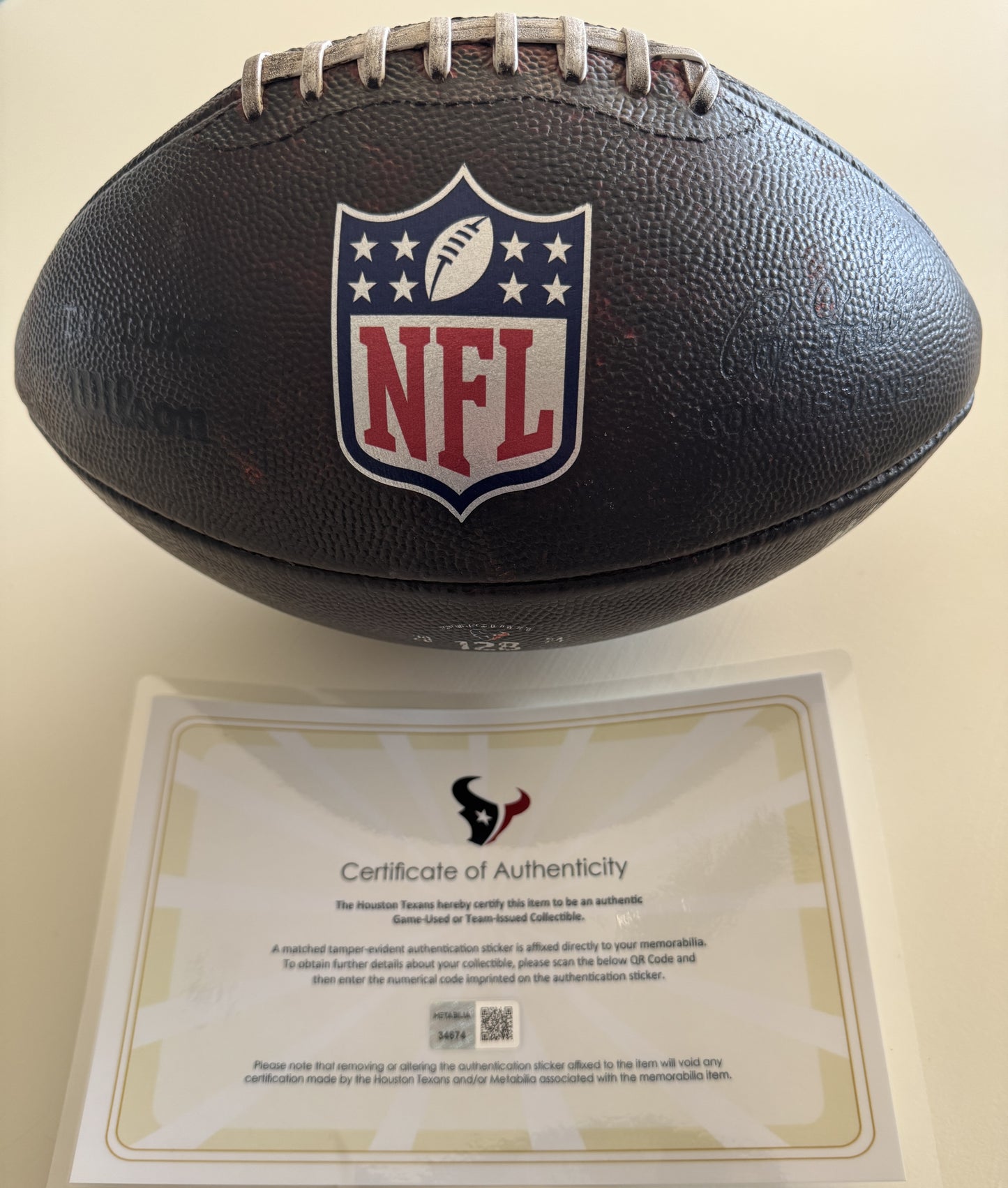 Nico Collins Signed GAME-USED Ball 💪 24/25 season Houston Texans NFL Inscribed "1,000yd SZN 11/12" Limited Edition of 12 💥