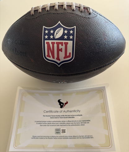 Nico Collins Signed GAME-USED Ball 💪 24/25 season Houston Texans NFL Inscribed "1,000yd SZN 11/12" Limited Edition of 12 💥
