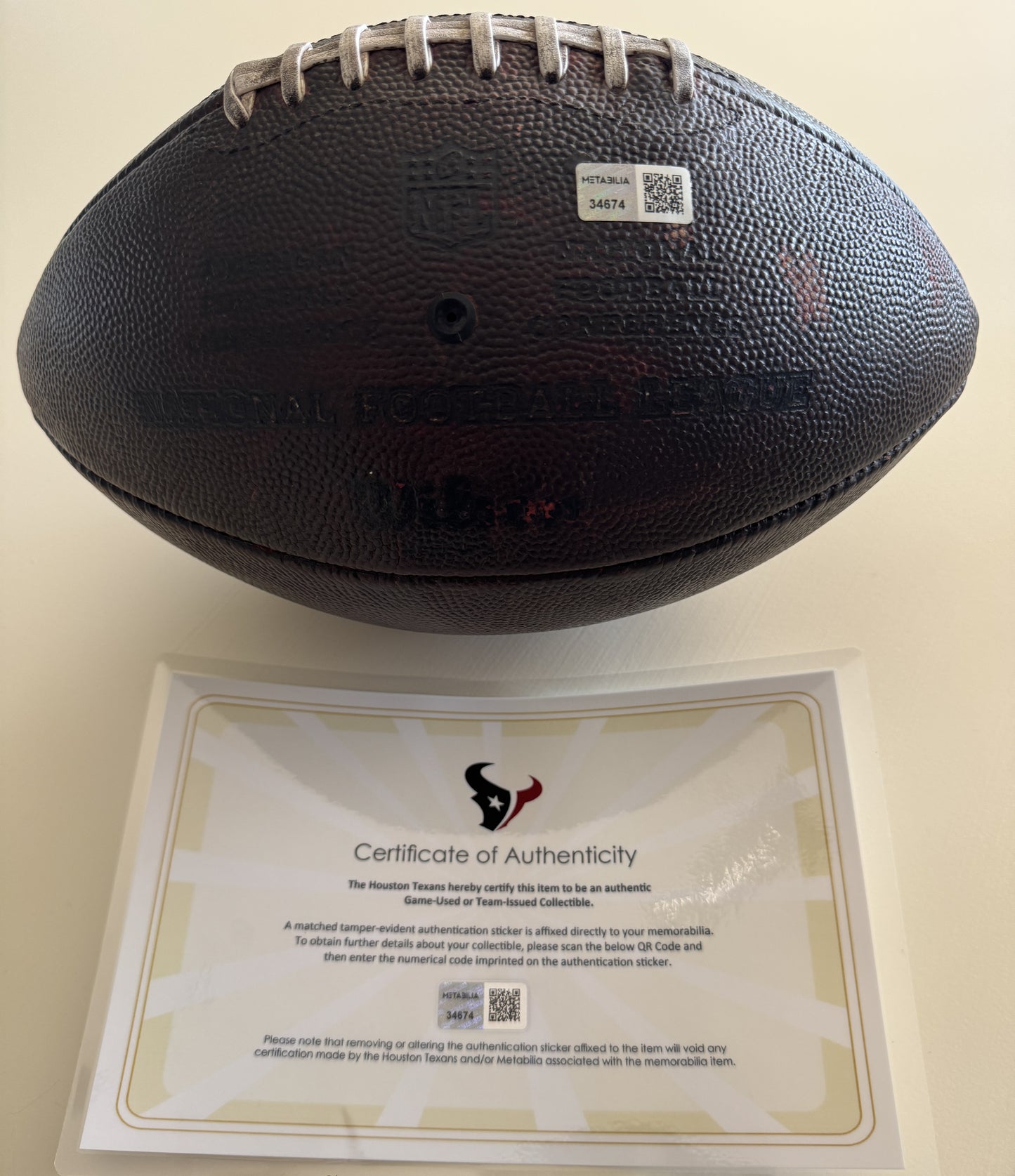 Nico Collins Signed GAME-USED Ball 💪 24/25 season Houston Texans NFL Inscribed "1,000yd SZN 11/12" Limited Edition of 12 💥