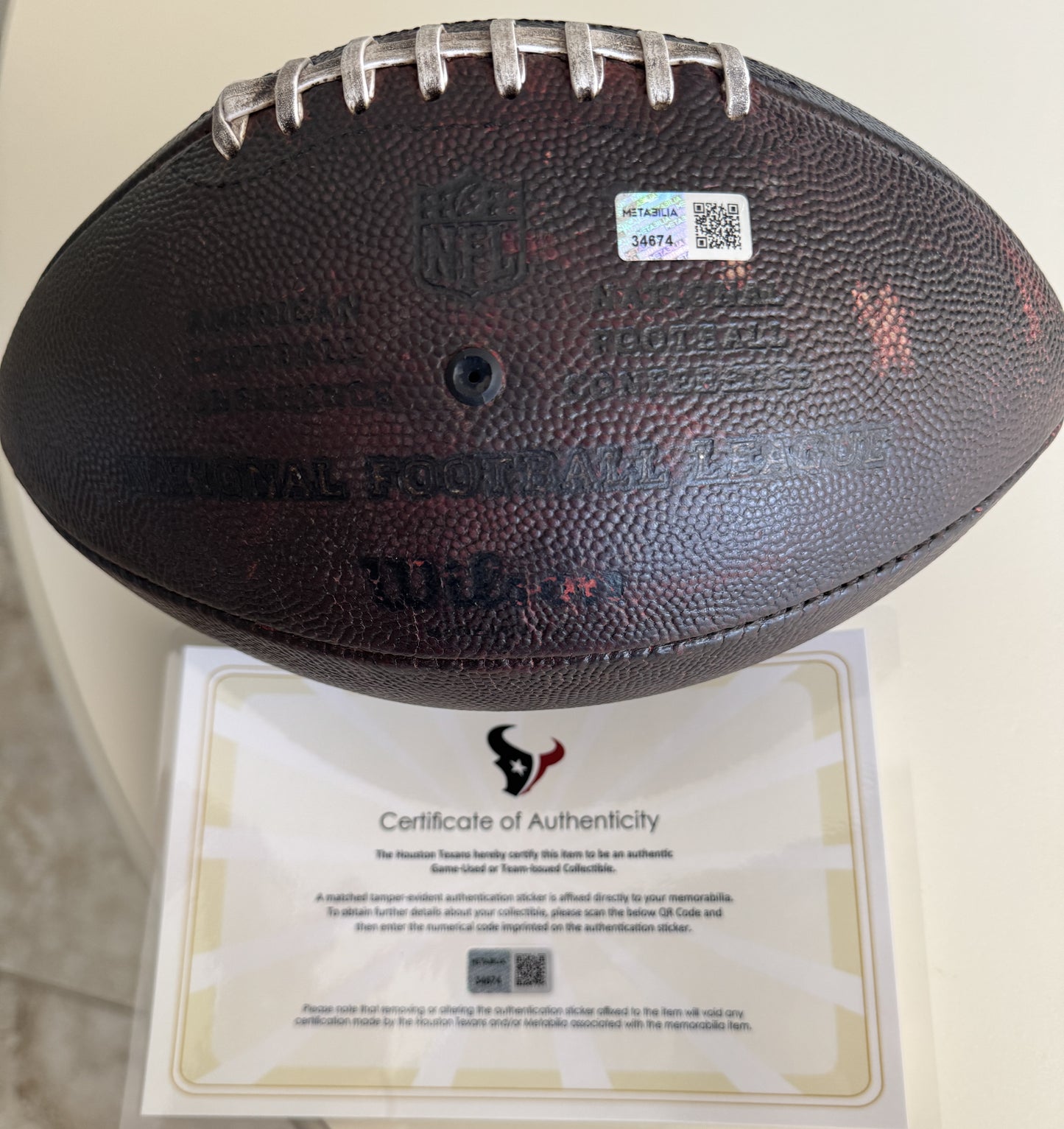 Nico Collins Signed GAME-USED Ball 💪 24/25 season Houston Texans NFL Inscribed "1,000yd SZN 11/12" Limited Edition of 12 💥