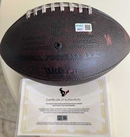 Nico Collins Signed GAME-USED Ball 💪 24/25 season Houston Texans NFL Inscribed "1,000yd SZN 11/12" Limited Edition of 12 💥