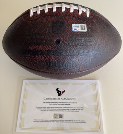Nico Collins Hand Signed 🖊️ Practice-USED 💪 Wilson The Duke NFL Ball Inscribed "Houston Strong!"
