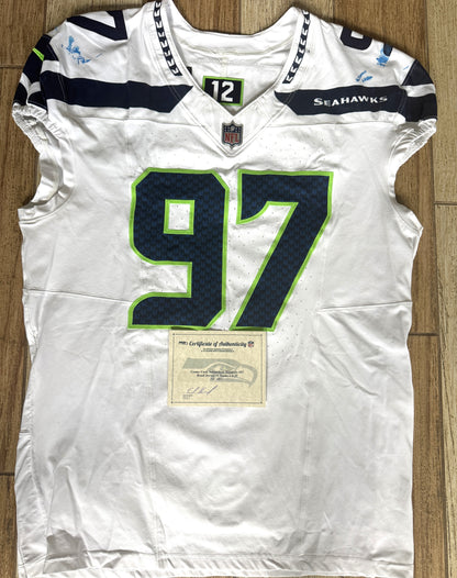 Johnathan Hankins GAME-WORN 💪 01/05/25 Seattle Seahawks NFL Jersey 👕 vs. Los Angeles Rams 🐏 inc.COA 💥