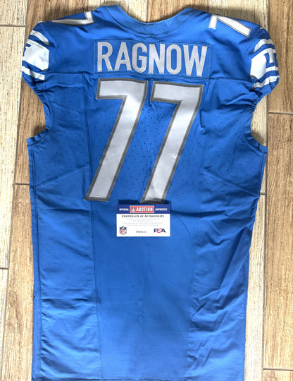 Frank Ragnow GAME WORN 💪 11/19/23 Detroit Lions 🦁 Nike NFL Jersey 👕 vs. Chicago Bears Salute 2 Service game  Inc. PSA Certification 🛡️