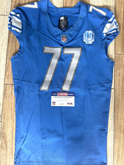 Frank Ragnow GAME WORN 💪 11/19/23 Detroit Lions 🦁 Nike NFL Jersey 👕 vs. Chicago Bears Salute 2 Service game  Inc. PSA Certification 🛡️