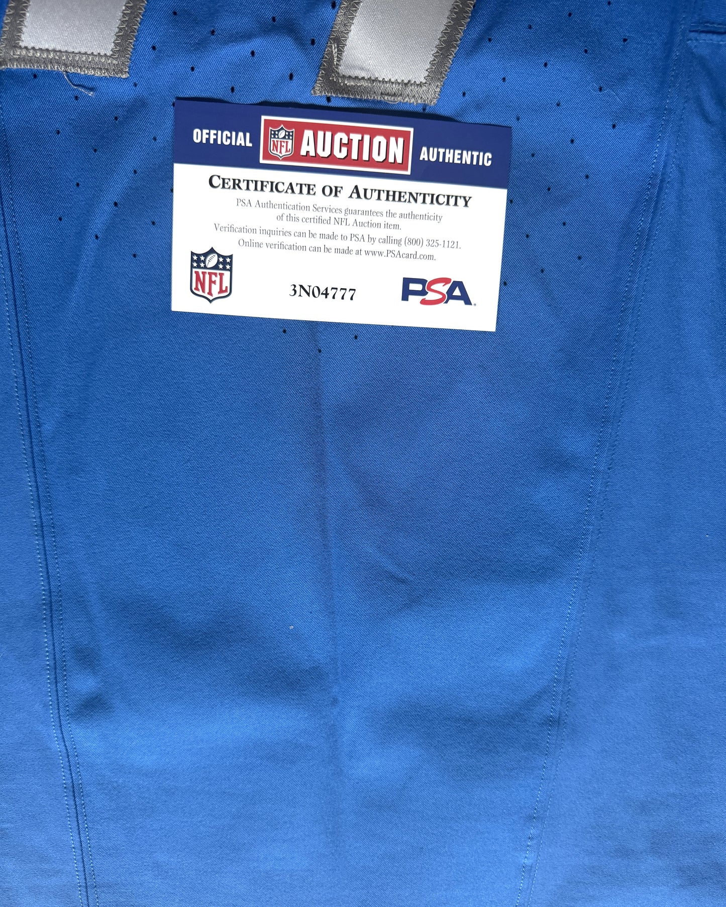 Frank Ragnow GAME WORN 💪 11/19/23 Detroit Lions 🦁 Nike NFL Jersey 👕 vs. Chicago Bears Salute 2 Service game  Inc. PSA Certification 🛡️