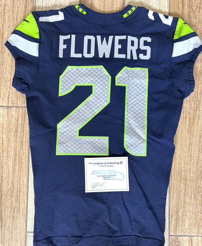 Tre Flowers GAME-WORN💪09/19/2021 Seattle Seahawks NFL Jersey👕vs.Titans | Inc.COA📏
