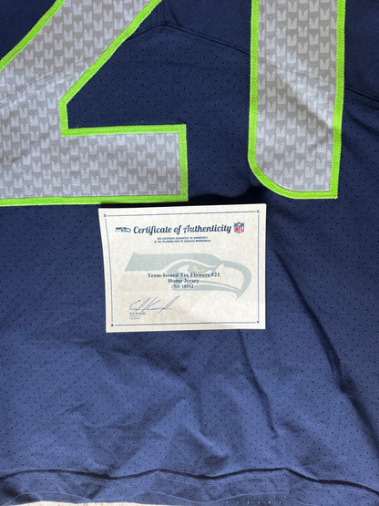Tre Flowers GAME-WORN💪09/19/2021 Seattle Seahawks NFL Jersey👕vs.Titans | Inc.COA📏