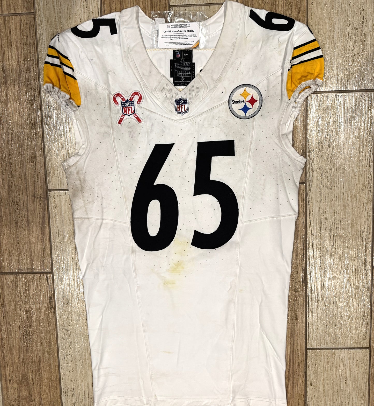 Dan Moore GAME WORN💪12/21/2024 PHOTO MATCHED📸Pittsburgh Steelers NFL Jersey👕Inc.COA💥 vs. Baltimore Ravens