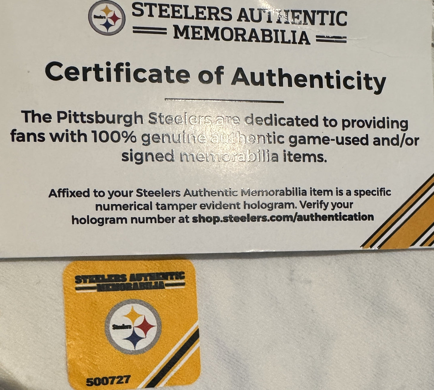 Dan Moore GAME WORN💪12/21/2024 PHOTO MATCHED📸Pittsburgh Steelers NFL Jersey👕Inc.COA💥 vs. Baltimore Ravens