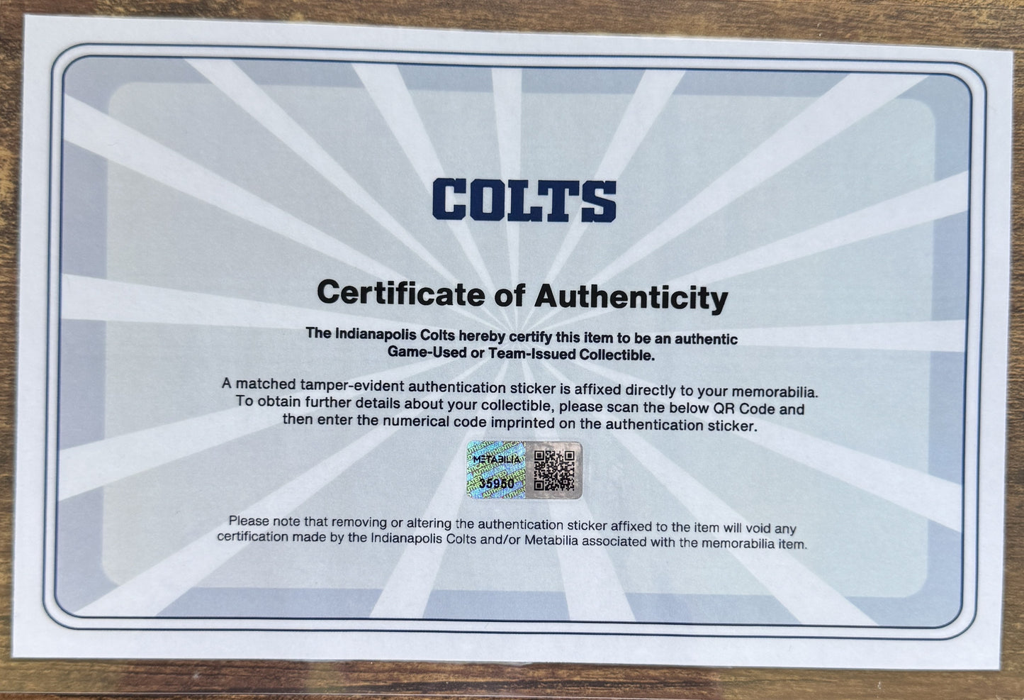 Kwity Paye TEAM ISSUED💪2022 Season Indianapolis Colts NFL Nike Jersey Inc.COA