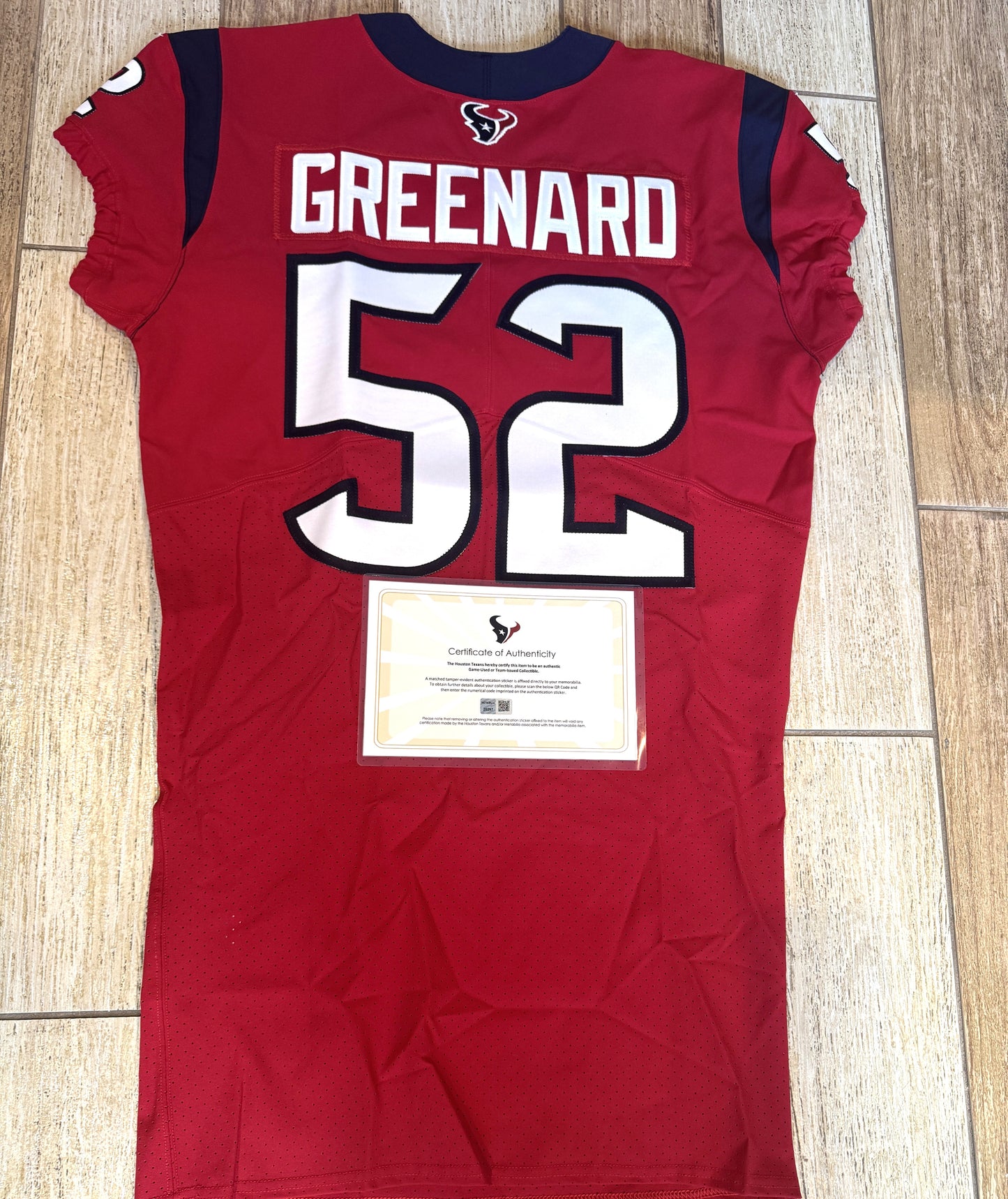 Jonathan Greenard TEAM-ISSUED 💪 Houston Texans Nike NFL Jersey 👕 Also includes COA 🛡️