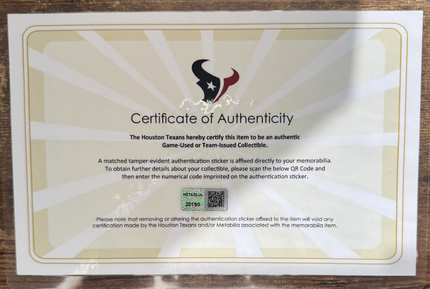 Laremy Tunsil Team Issued 💪 Houston Texans 🐂 Nike NFL Jersey 👕 Also included is COA 🛡️