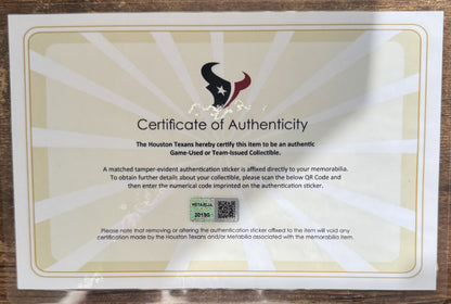 Laremy Tunsil Team Issued 💪 Houston Texans 🐂 Nike NFL Jersey 👕 Also included is COA 🛡️