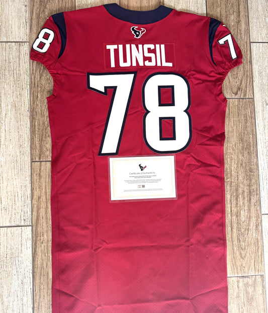 Laremy Tunsil Team Issued 💪 Houston Texans 🐂 Nike NFL Jersey 👕 Also included is COA 🛡️