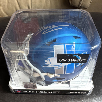 Jahmyr Gibbs Hand-Signed✍️Detroit Lions🦁Alternate Mini Helmet - PSA COA🛡️