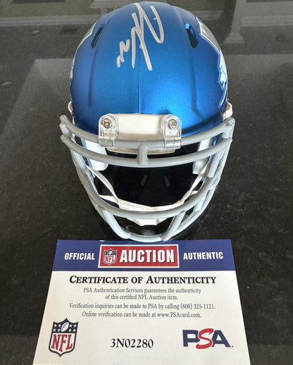 Jahmyr Gibbs Hand-Signed✍️Detroit Lions🦁Alternate Mini Helmet - PSA COA🛡️