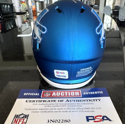 Jahmyr Gibbs Hand-Signed✍️Detroit Lions🦁Alternate Mini Helmet - PSA COA🛡️