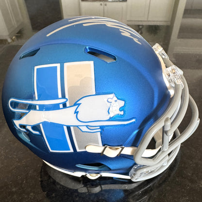 Jahmyr Gibbs Hand-Signed✍️Detroit Lions🦁Alternate Mini Helmet - PSA COA🛡️