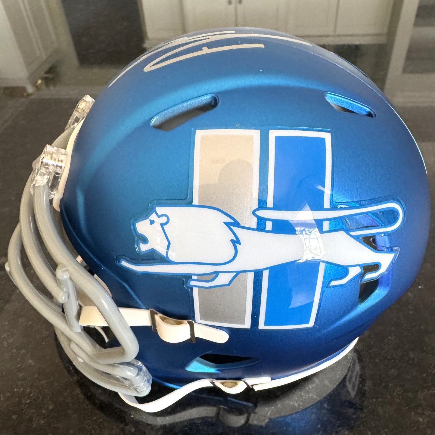 Jahmyr Gibbs Hand-Signed✍️Detroit Lions🦁Alternate Mini Helmet - PSA COA🛡️