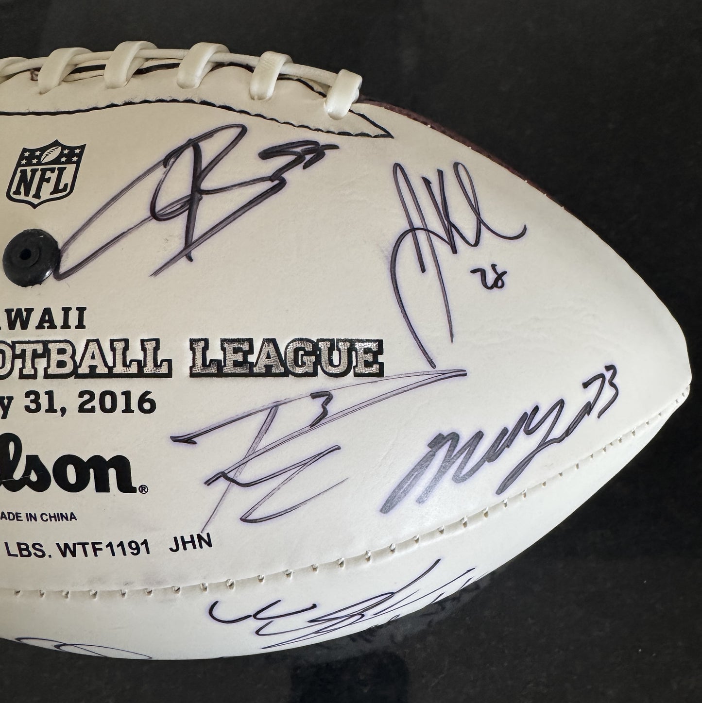 2016 Pro Bowl Games Wilson Ball Signed By Over 25 Players including Russell Wilson, Richard Sherman, Calais Campbell, Todd Gurley, Julio Jones, AJ Green & Malcolm Jenkins