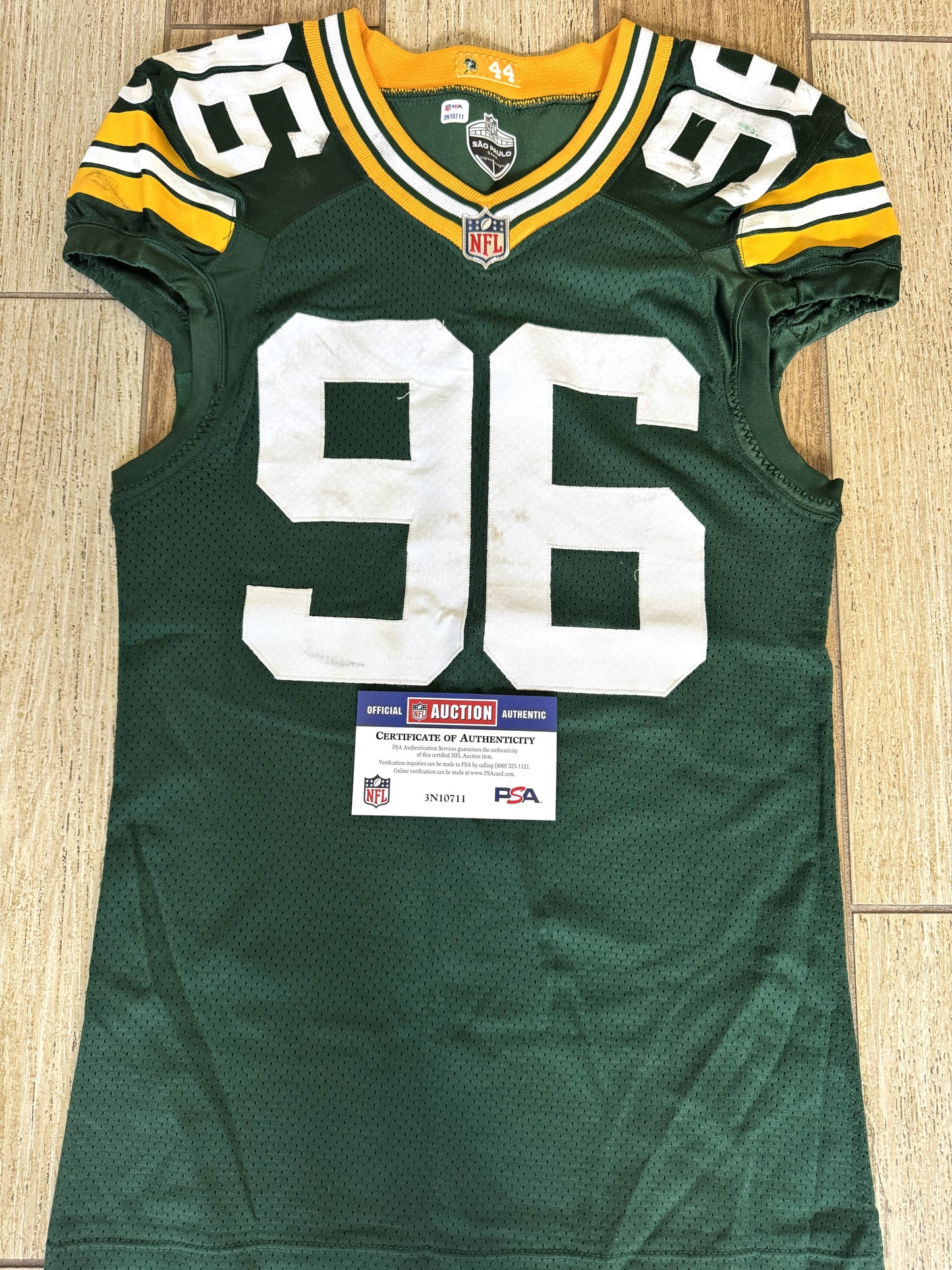 Colby Wooden GAME WORN💪09/6/24 Green Bay Packers Jersey👕vs.Eagles🦅Sao Paulo