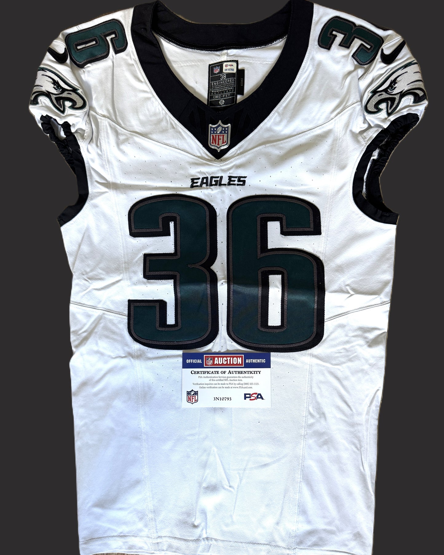 Tristan McCollum GAME WORN💪09/06/2024 Philadelphia Eagles🦅Nike NFL Jersey👕vs. Green Bay Packers in São Paulo Brazil 🇧🇷
