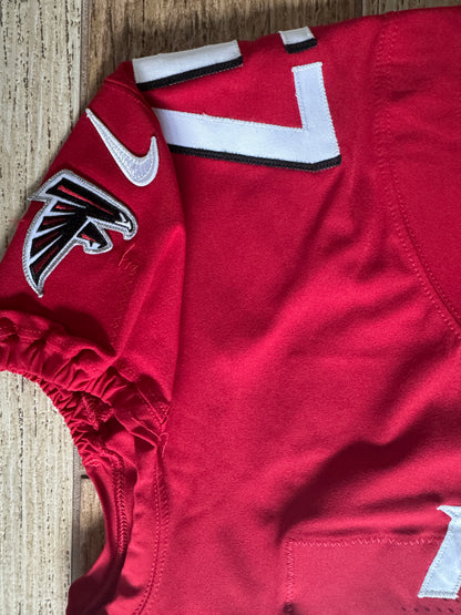 Drew Dalman GAME WORN💪10/10/21 Atlanta Falcons🦅NFL Jersey - Nike PSA COA💯vs.Jets (London)