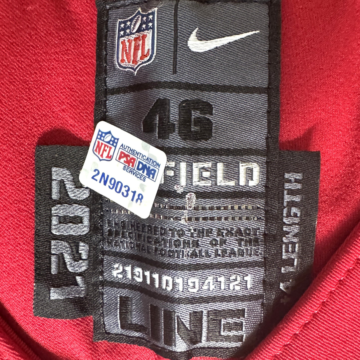 Drew Dalman GAME WORN💪10/10/21 Atlanta Falcons🦅NFL Jersey - Nike PSA COA💯vs.Jets (London)