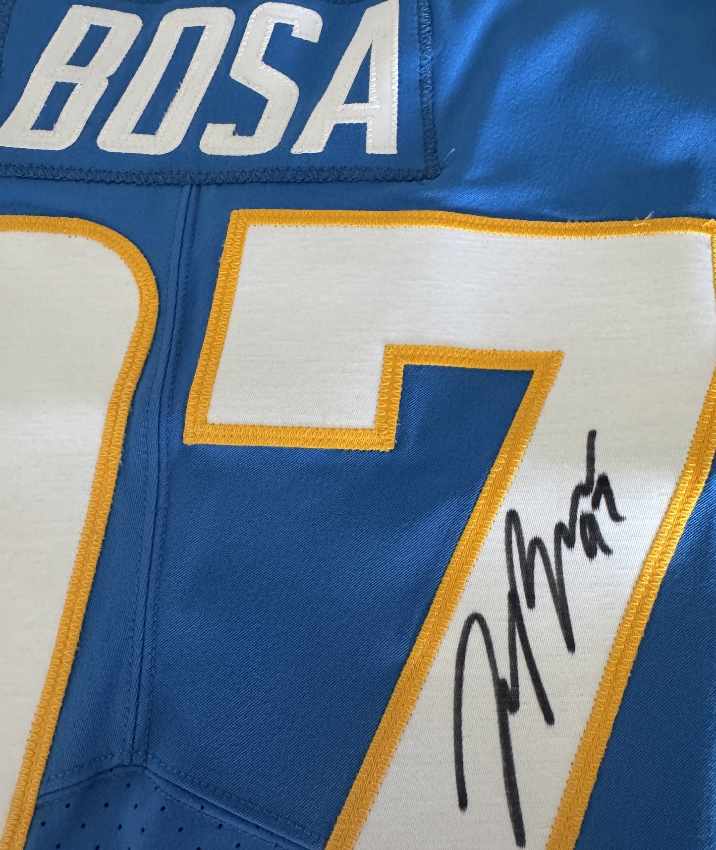 Joey Bosa TEAM-ISSUED💪Hand-SIGNED✍️Los Angeles Chargers⚡NFL Nike Jersey👕inc. Captains Patch + COA📏
