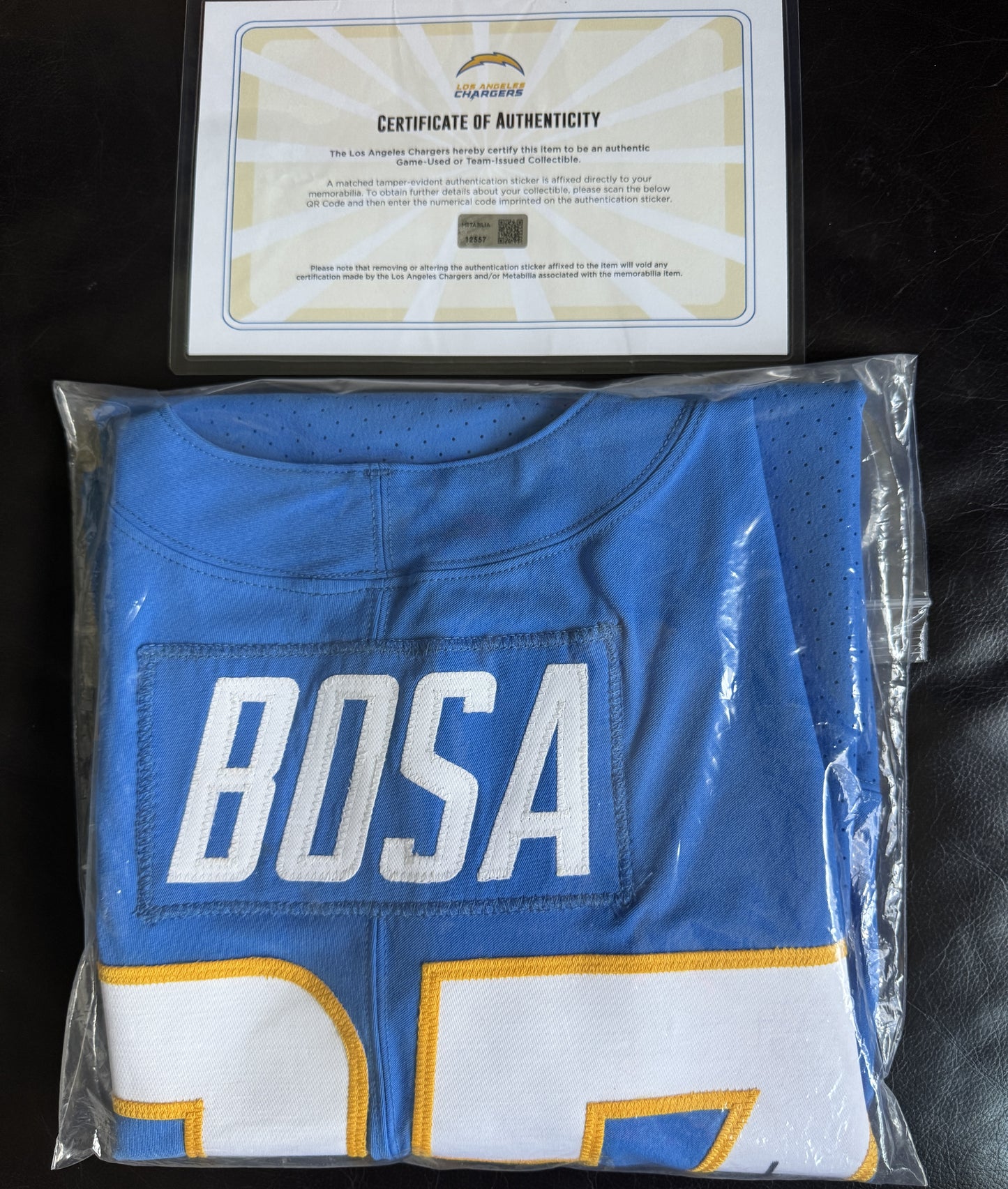 Joey Bosa TEAM-ISSUED💪Hand-SIGNED✍️Los Angeles Chargers⚡NFL Nike Jersey👕inc. Captains Patch + COA📏