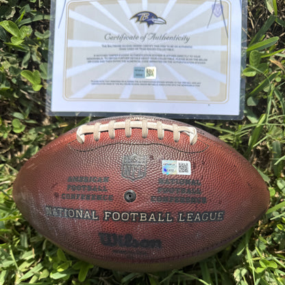 Isaiah Likely Signed🖊️GAME USED💪12/21/24 Baltimore Ravens💜NFL Ball Inscribed 1 TD🏈vs Steelers (Ravens Win)