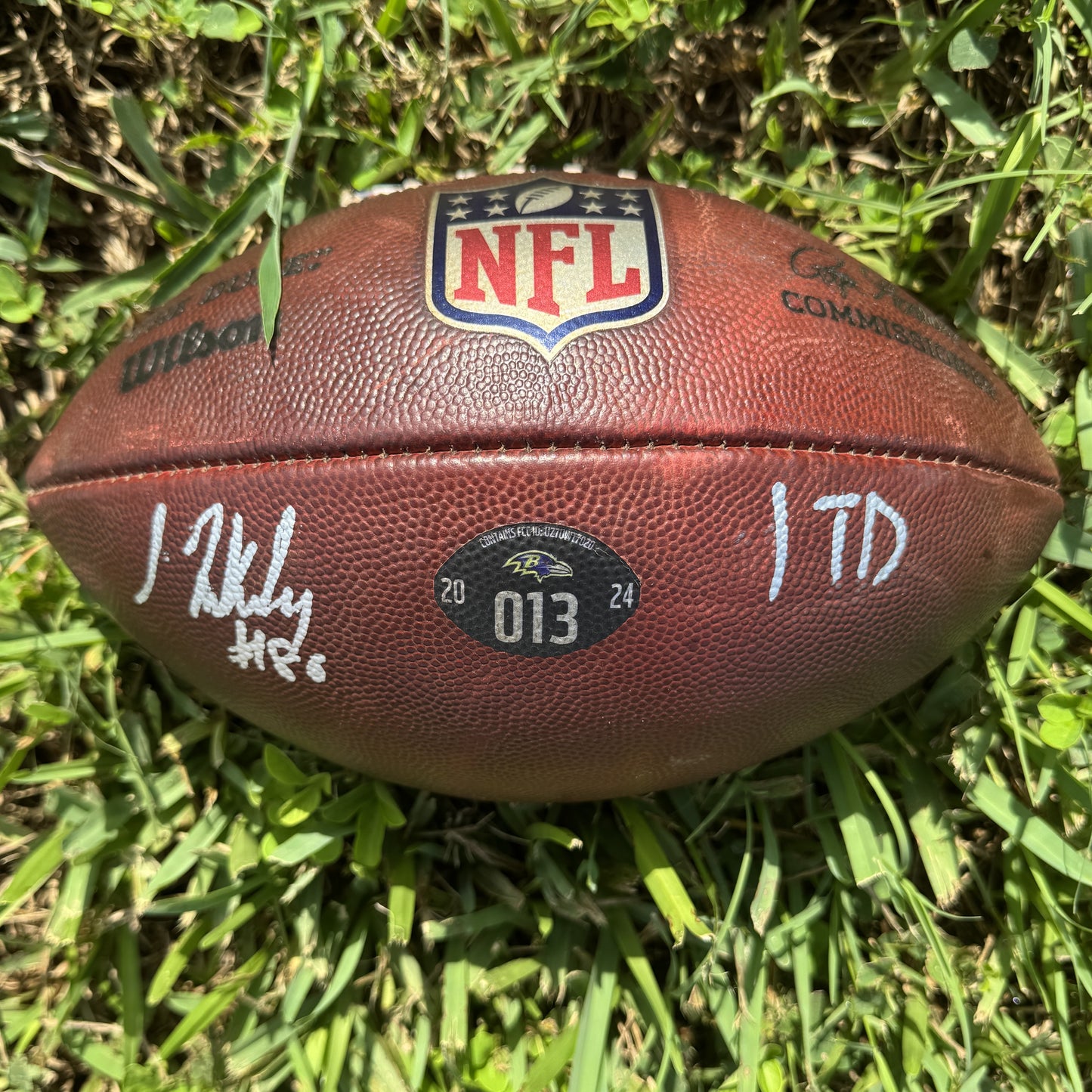 Isaiah Likely Signed🖊️GAME USED💪12/21/24 Baltimore Ravens💜NFL Ball Inscribed 1 TD🏈vs Steelers (Ravens Win)