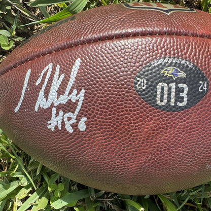 Isaiah Likely Signed🖊️GAME USED💪12/21/24 Baltimore Ravens💜NFL Ball Inscribed 1 TD🏈vs Steelers (Ravens Win)